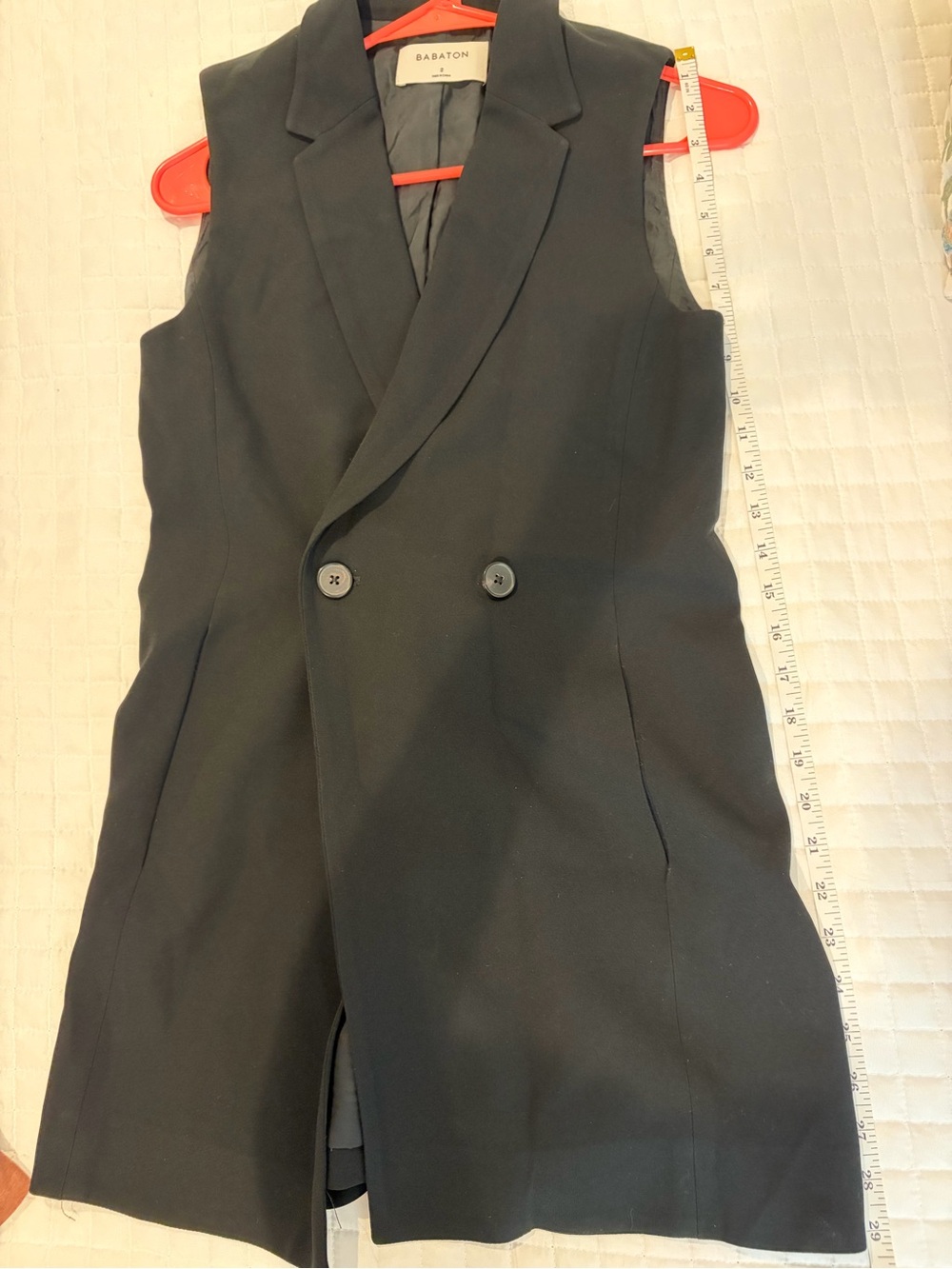 Babaton Black Double-Breasted Sleeveless Blazer Vest